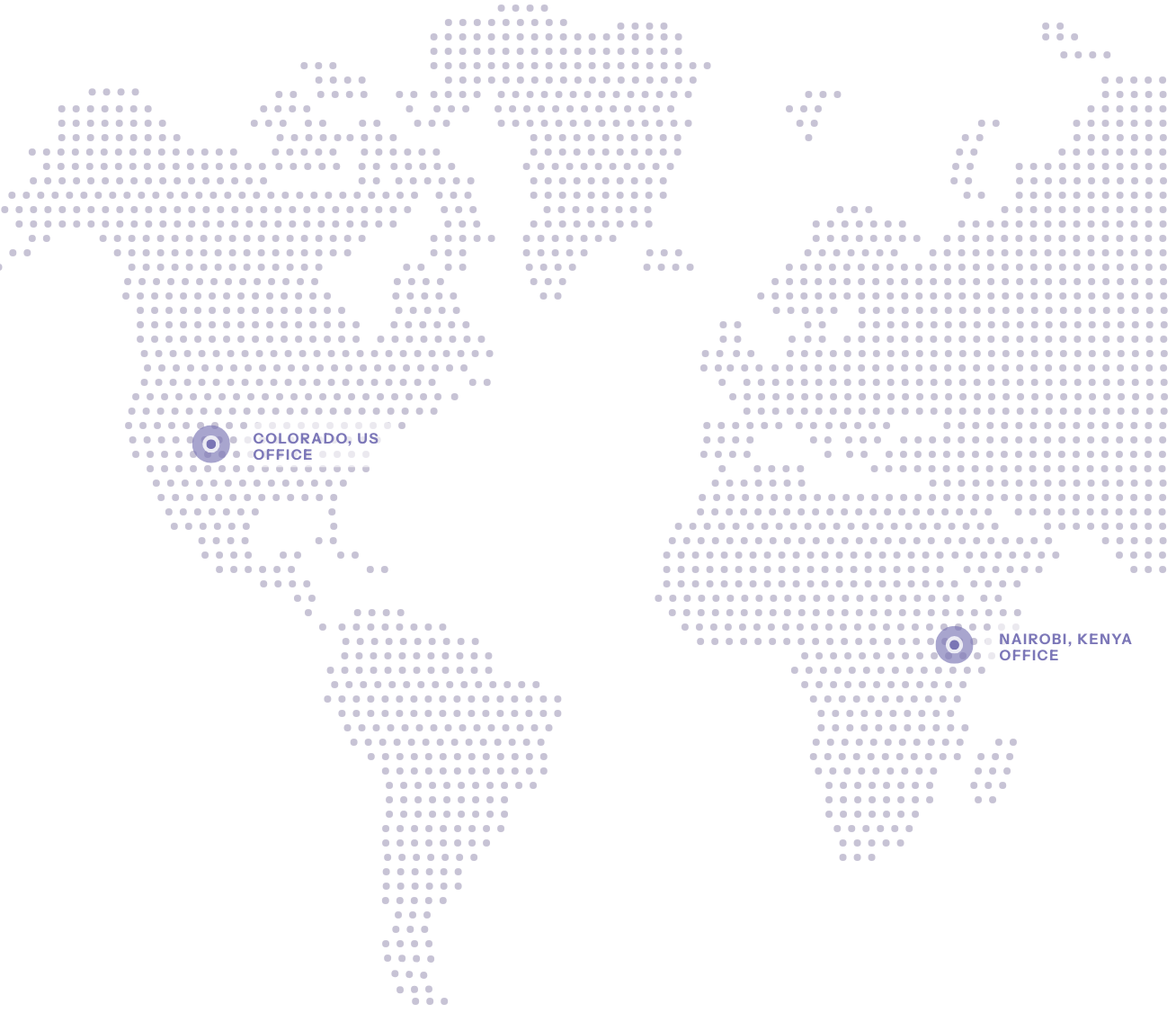 Map showing office locations